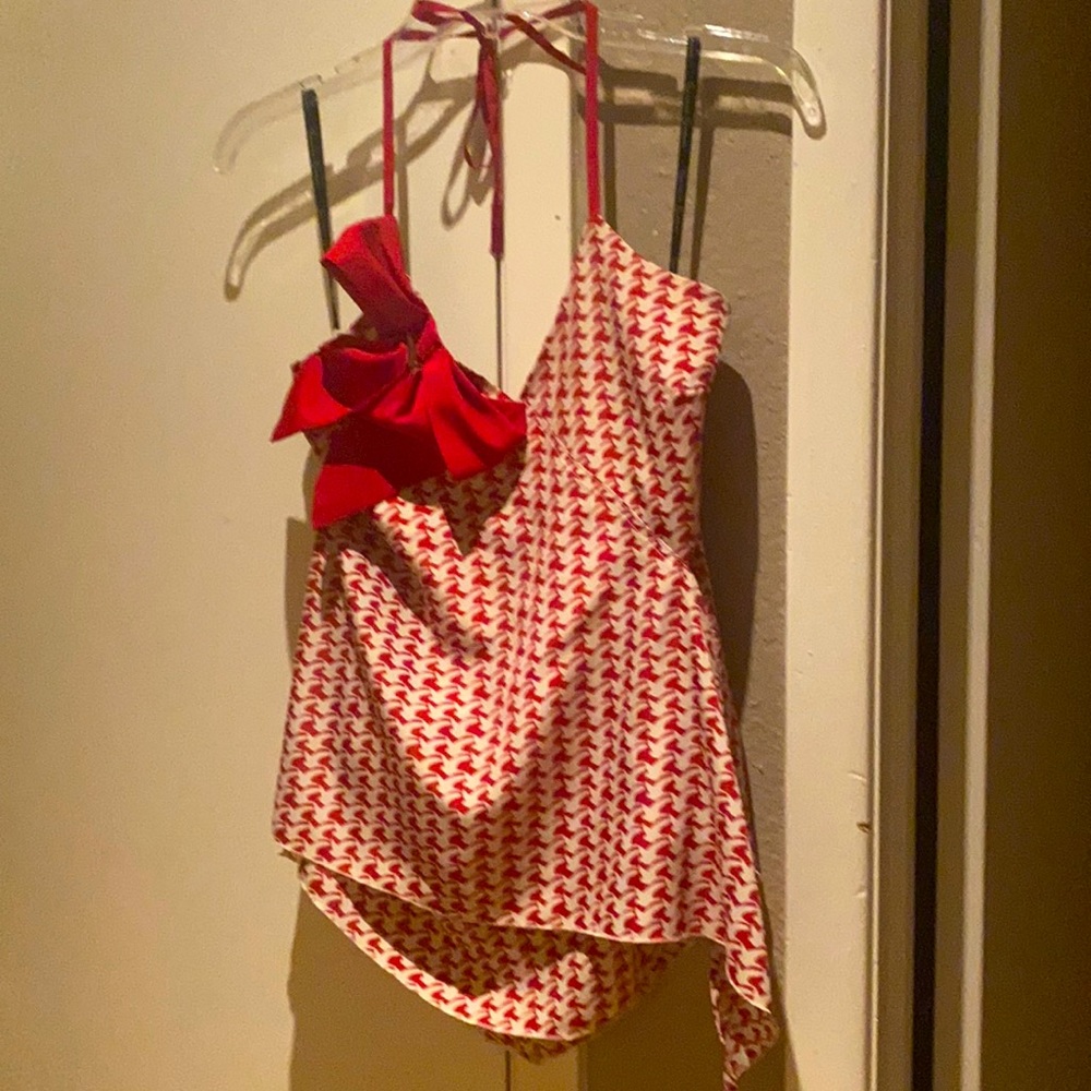 Red halter top